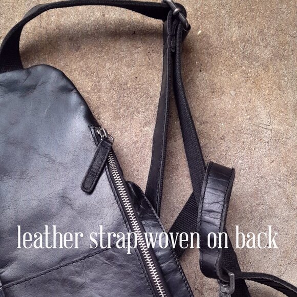 Leather Black Wild West Sling Crossbody Bag - Picture 10 of 10